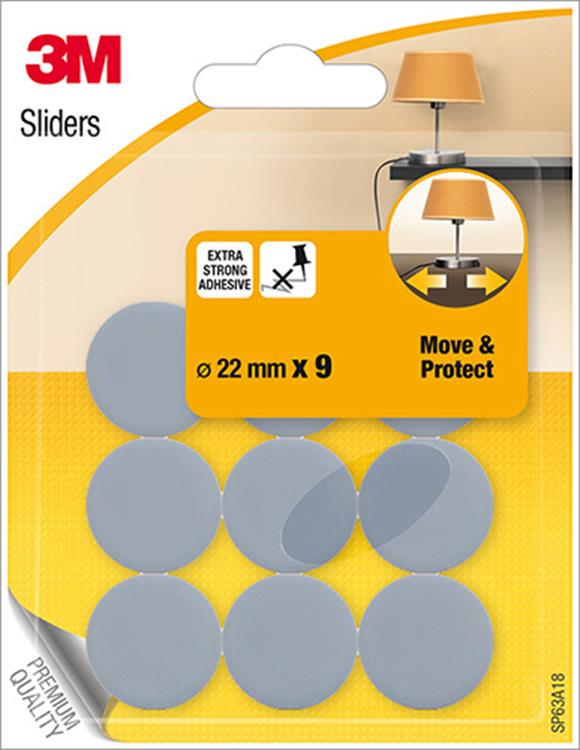 3m 1053576 - mobili gl move protected grigio - 22mm - 9 pz | 24 pezzi