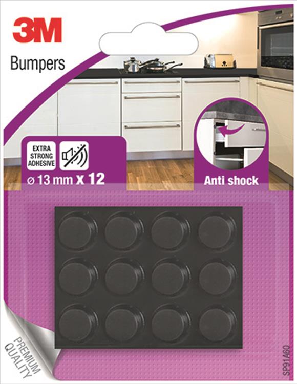 3m 1052405 - schockdempende meubelbuffer - zwart - 1m - 12 blister | 1 stuks