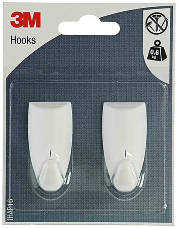 3m 1052437 - kunstof haak design wit medium | 1 stuks