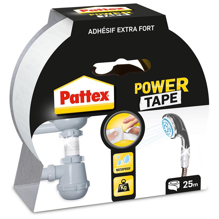 Pattex power tape 25m wit | power ducktape voor universeel gebruik | waterdichte extreem sterk | premium grip duct tape.
