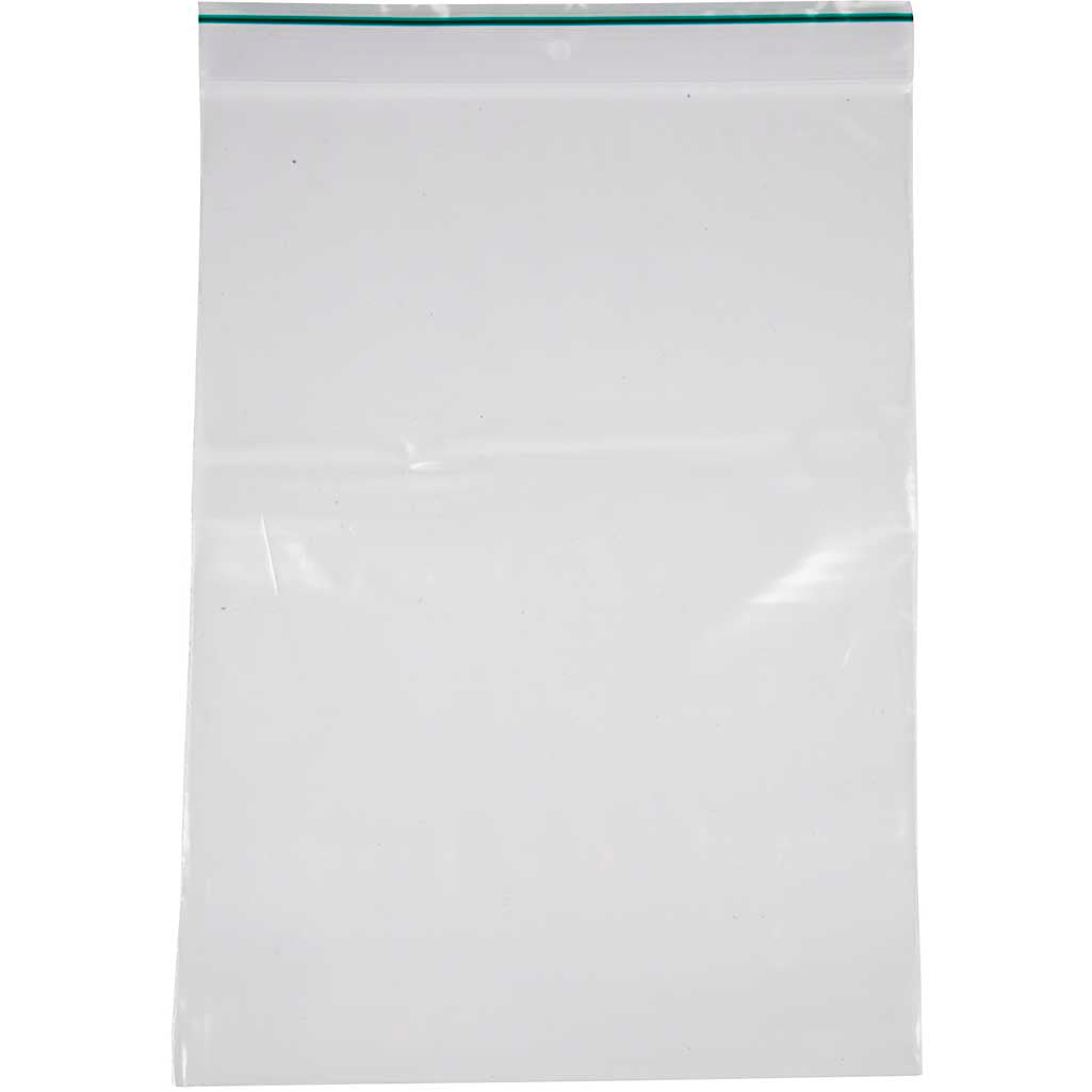 Buste con chiusura zip, misura 17x23 cm, spessore 0,05 mm, 100 pezzi 1 scatola