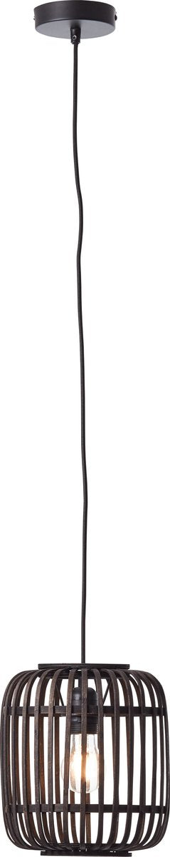 Brilliant woodrow - lampada a sospensione - e27 max 1x60w - legno nero