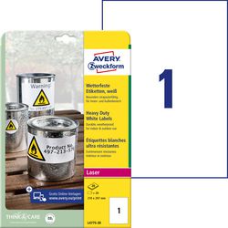 Etichette ultra resistenti avery zweckform l4775-20 210x297mm
