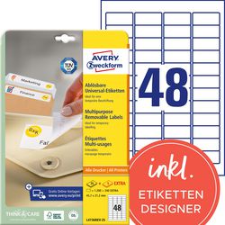 Etichette avery l4736rev-25 45,7x21,2mm riadesive