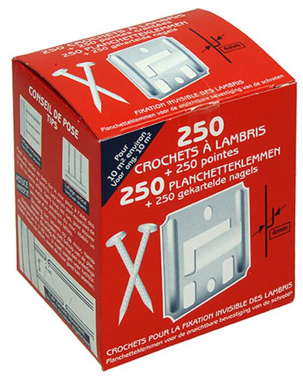 1014286 - 250 pinze per planchette con chiodi 4mm | 5 pezzi