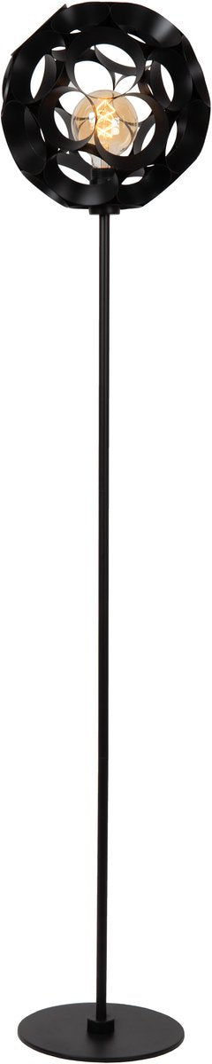 Lucide hannelore - lampada da terra - ø 30 cm - 1xe27 - nero