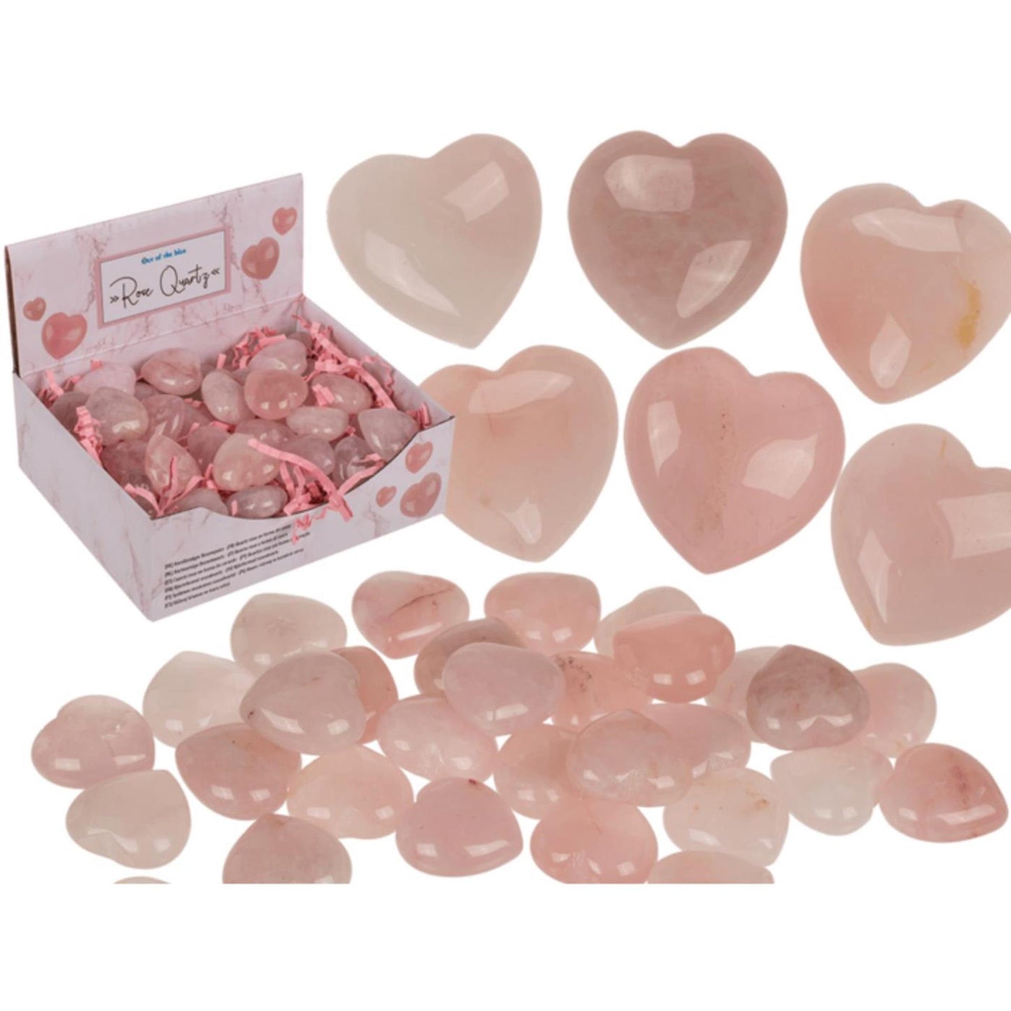 Ootb cuarzo rosa en forma de corazón 2,5cm 10g