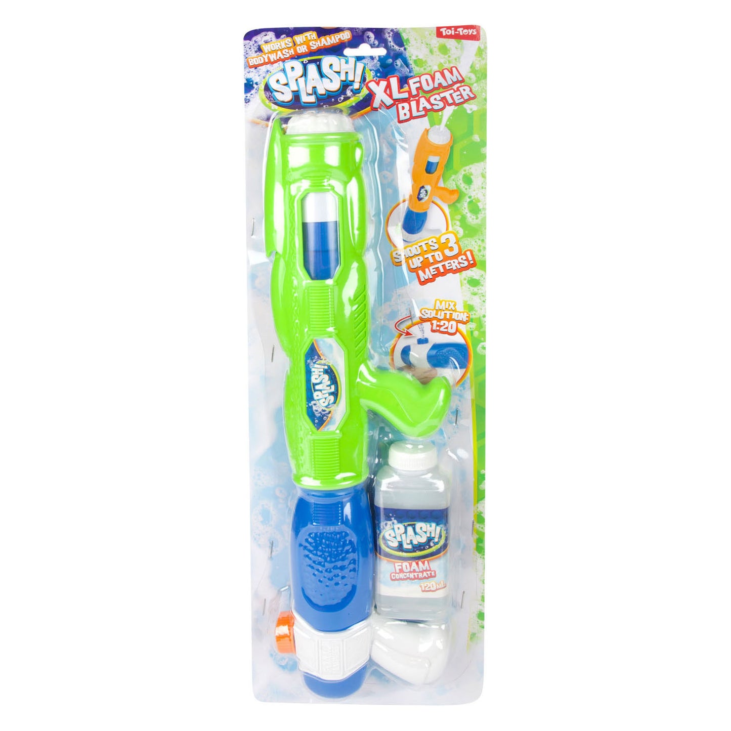 Pistola per schiuma a spruzzo Toi-toys grande 41 cm con schiuma da 120 ml