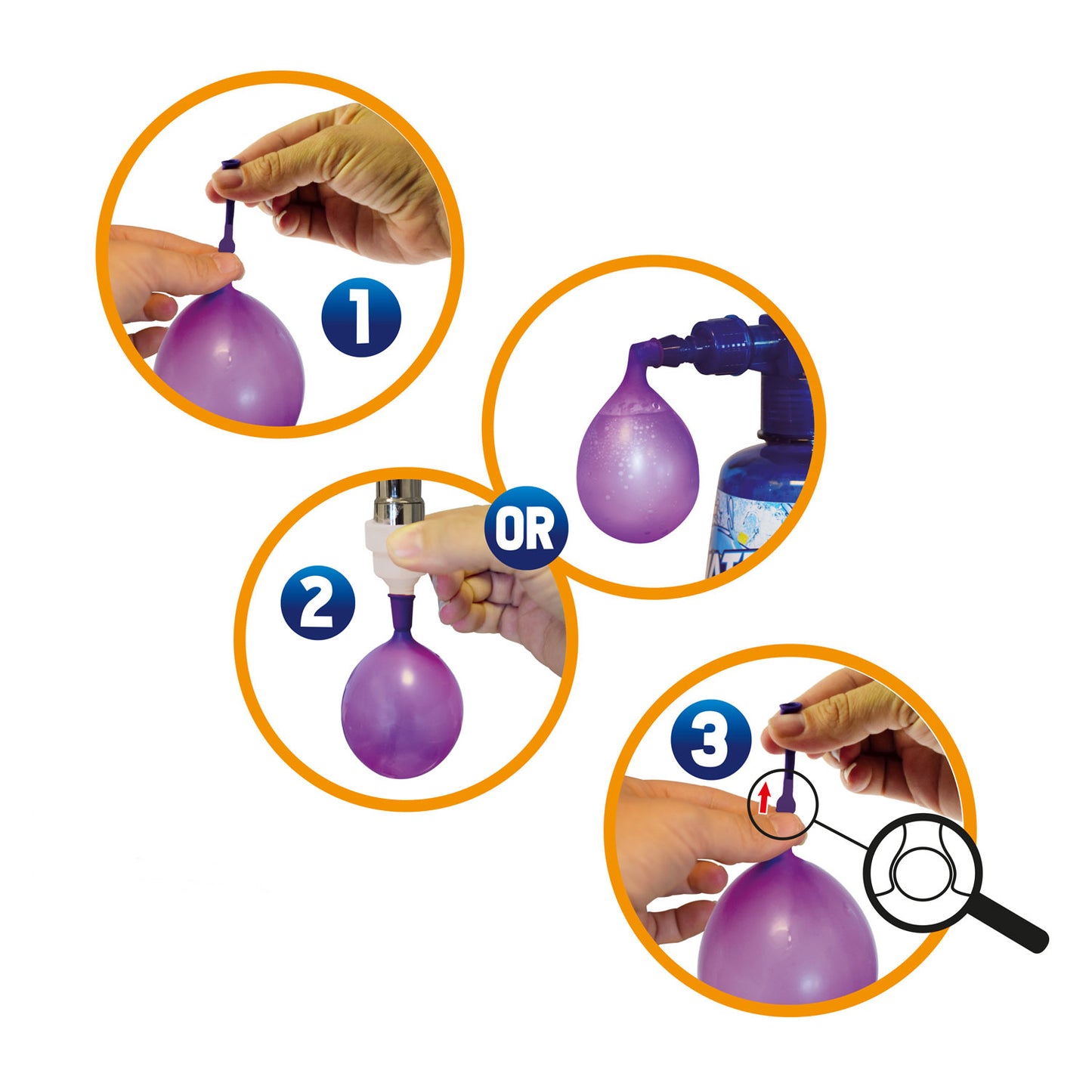 Balloon d'acqua auto -closante spruzzati, 100 °.