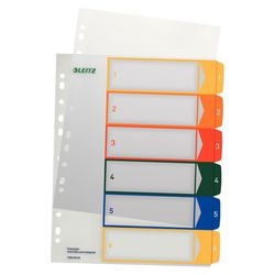 Numerieke tabbladen leitz pc-printable 1292 kleurenassortiment pp (polypropeen)