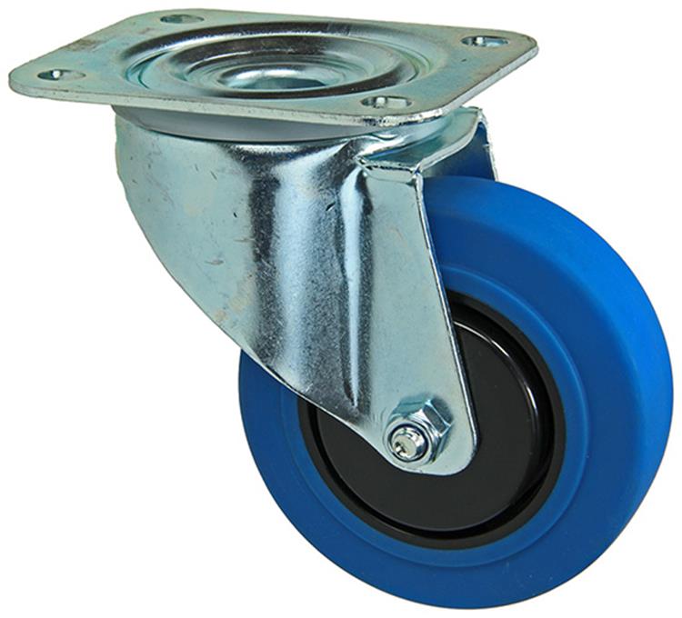 Mack by tente 1058944 - rueda giratoria, placa de goma azul 100 mm | 4 piezas