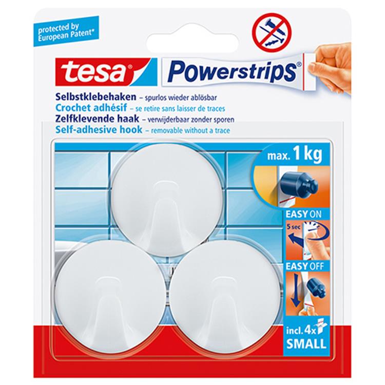 Tesa 1002615 - powerstr.piccolo rotondo bianco | 6 pezzi