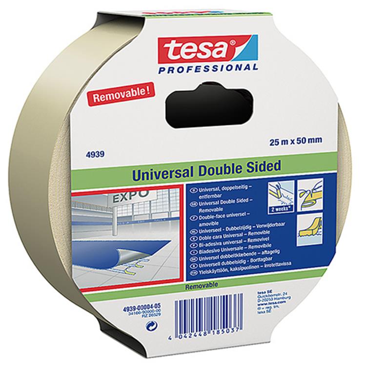 Tesa professional 1059200 - nastro per moquette rimovibile 25m 50mm | 6 pezzi