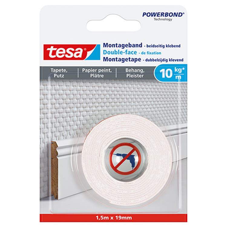 Tesa 1051181 - cinta de montaje powerbond® superficies sensibles 1,5m:19 | 10 piezas