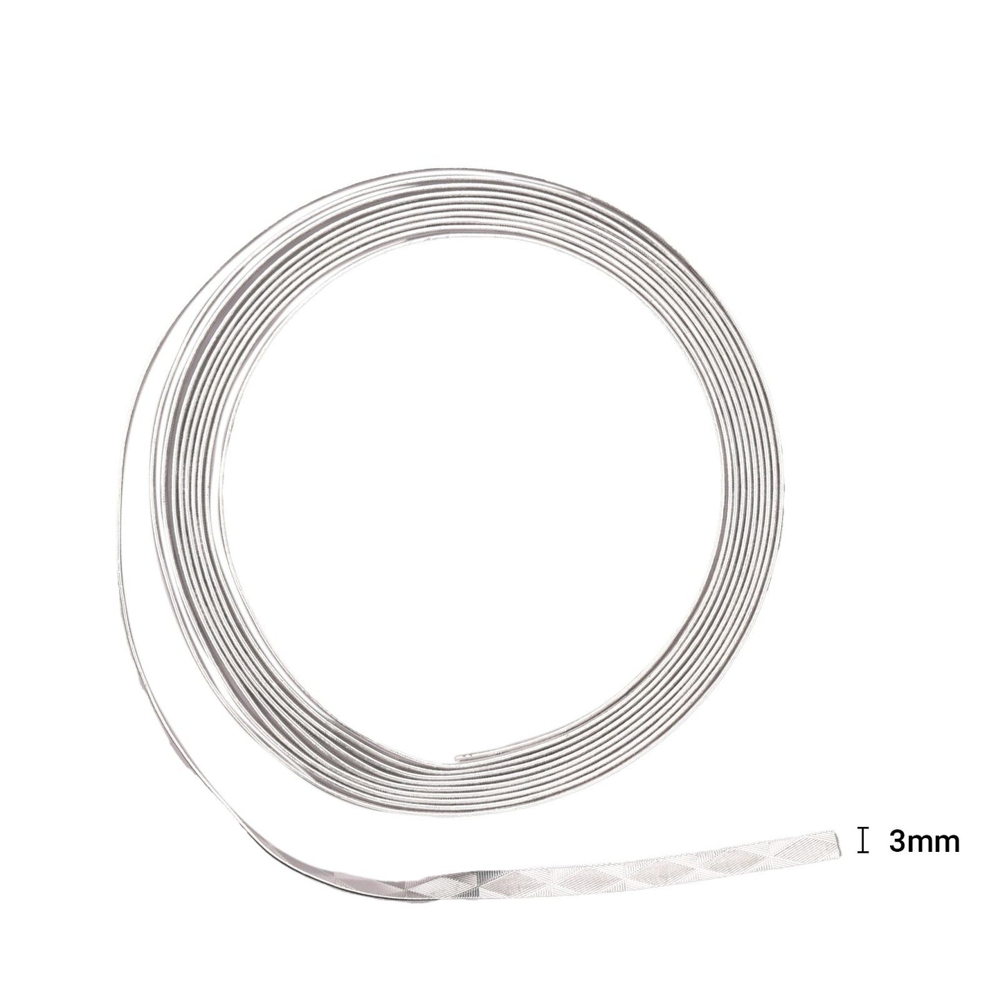 Vaessen creative • filo di alluminio goffrato piatto 5mmx3m argento