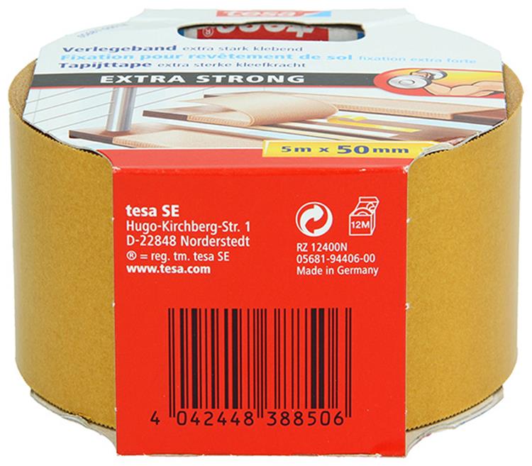 Tesa 1054487 - nastro per moquette extra forte 5 m x 50 mm | 6 pezzi