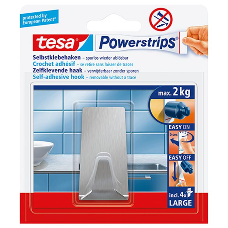 Tesa 1057863 - Prese multiple grandi rettangolari in metallo | 6 pezzi
