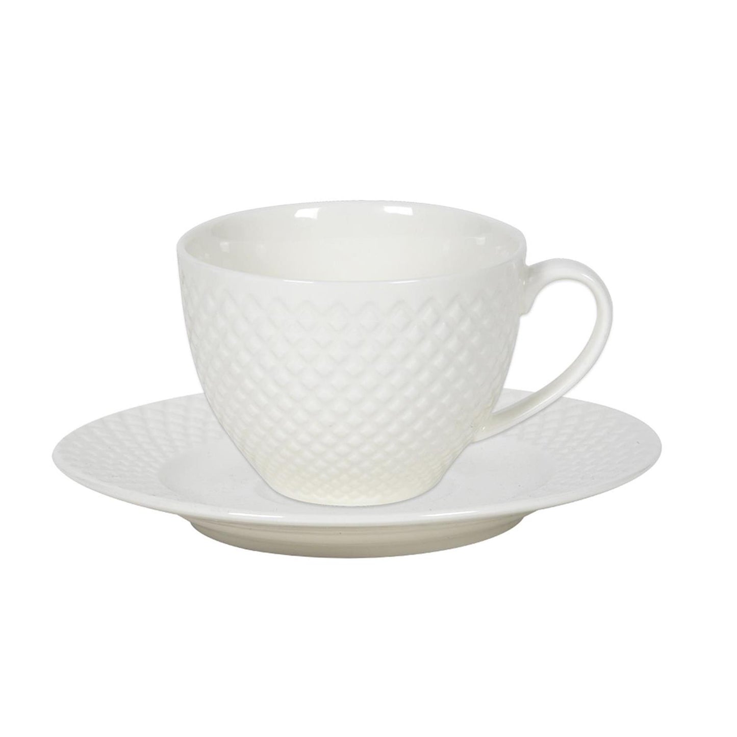 Set tazza e piattino Diamond 220 ml, scatola da 6