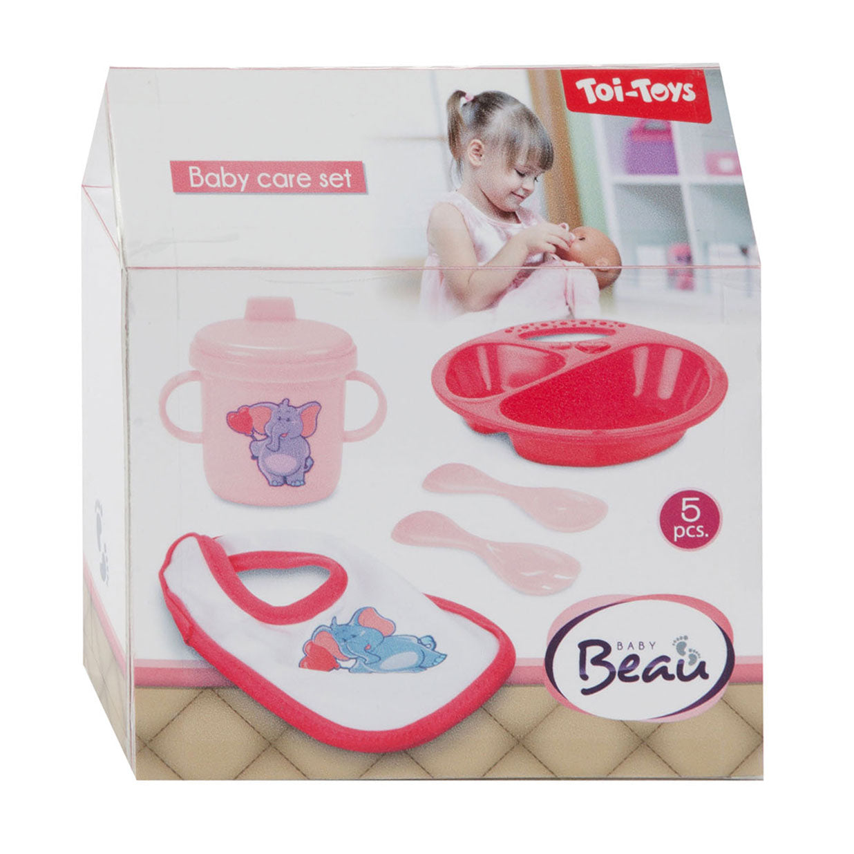 Baby Beau Baby Babypop con bavaglini e stoviglie, 5dlg.