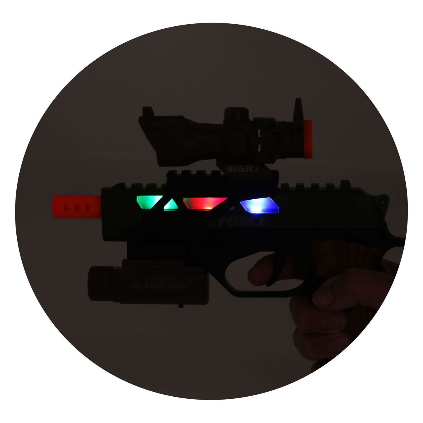 TOI-TOYS ALFAFOX Gun militarmente con luz, sonido y linterna