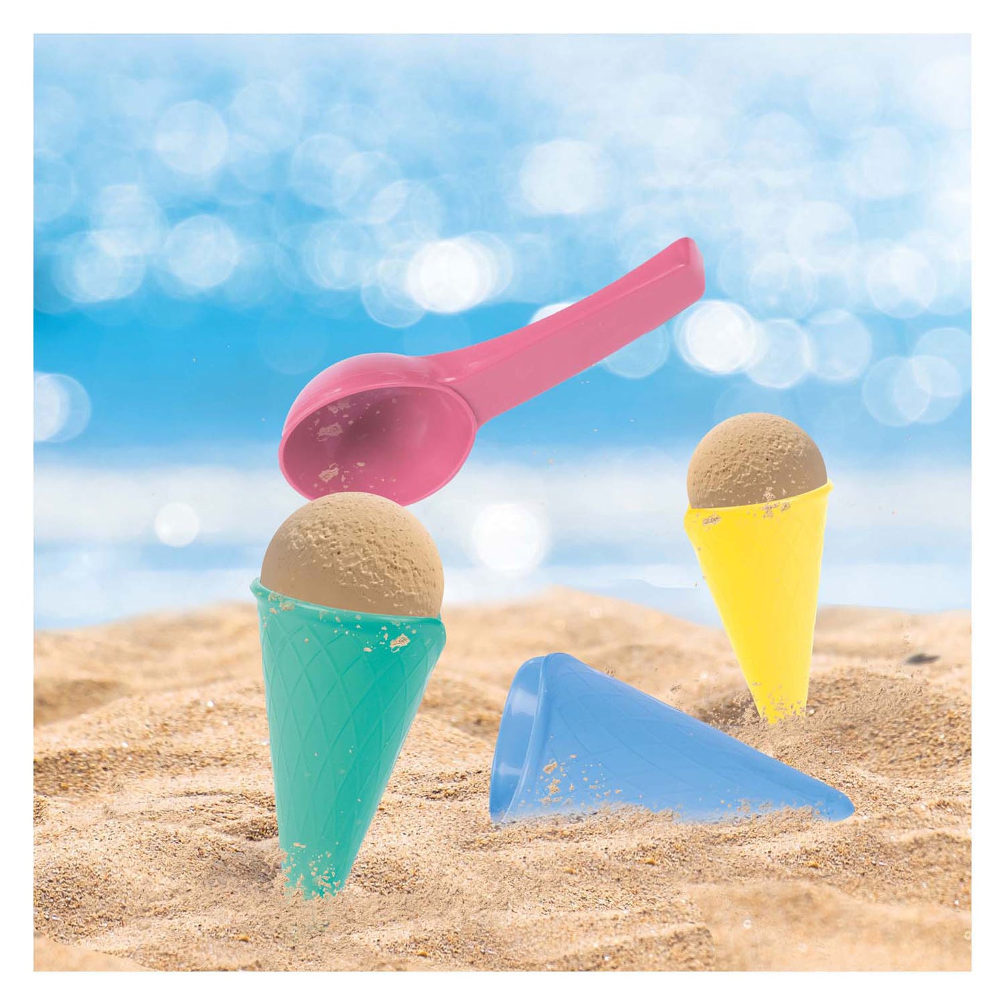 Toi-toys Out Beach Set getine con 4 coni e scoop