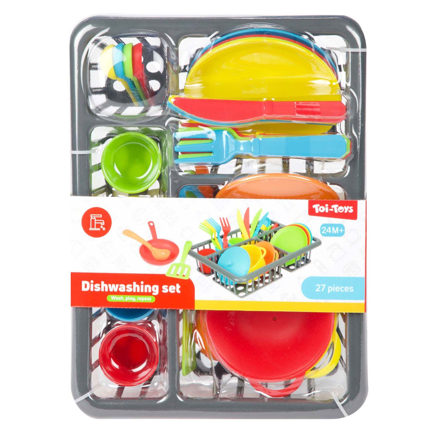 Toi-Toys Home Food Whashing Rack con cubiertos y sartenes, 27dlg.