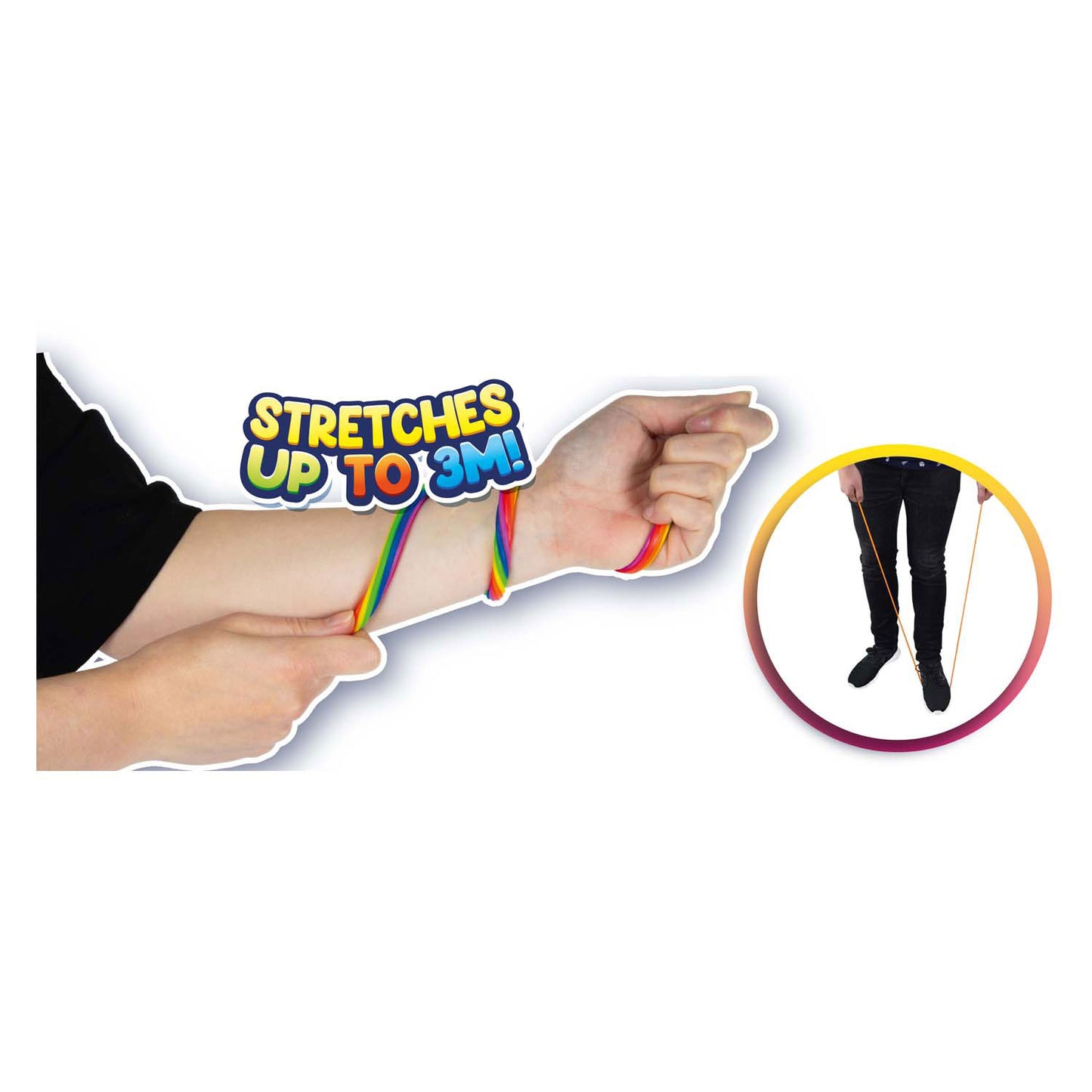 TOI-TOYS Fun Super Stretchable Rope Rainbow, 2st.