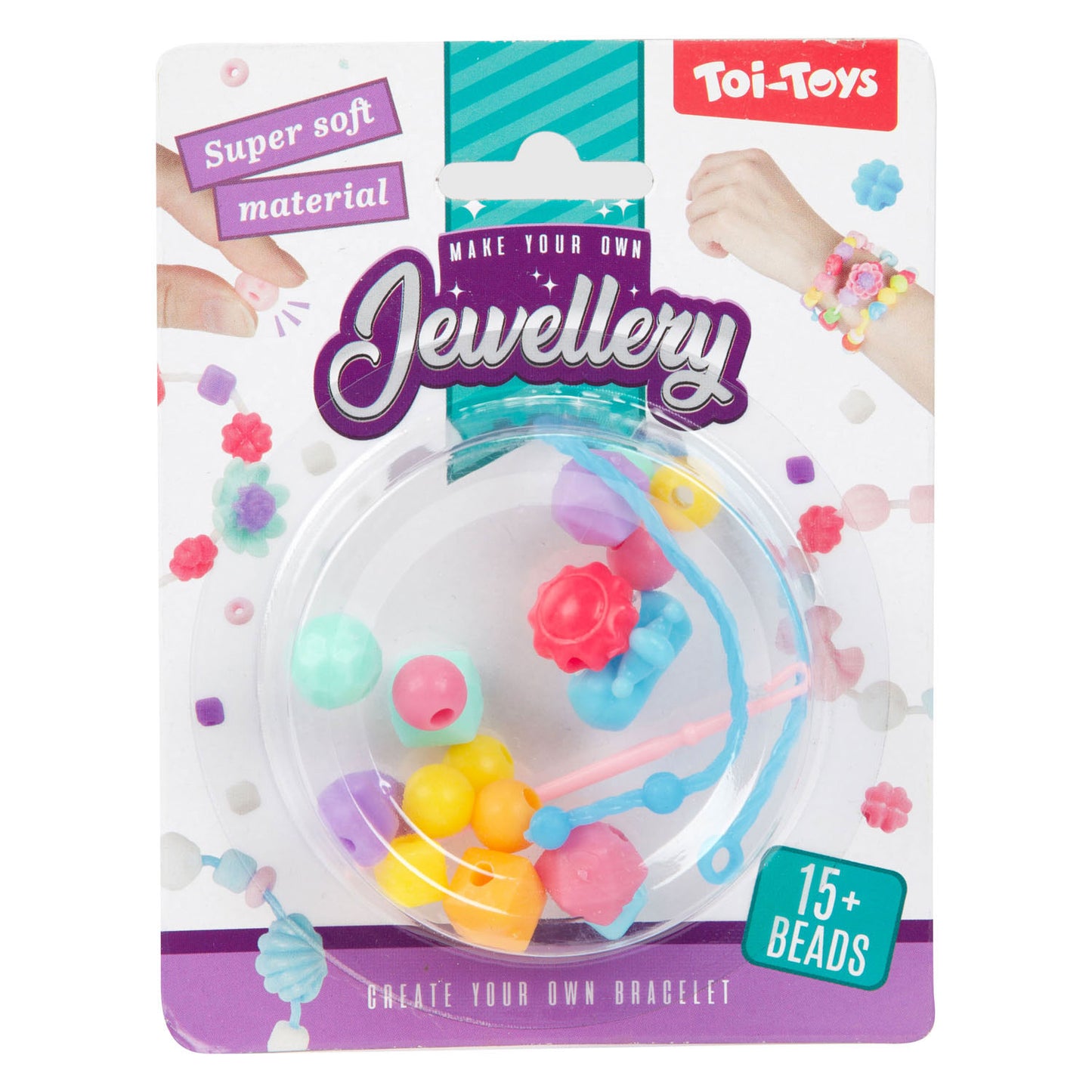Realizza un braccialetto Toi-toys con perline morbide - >15 perline