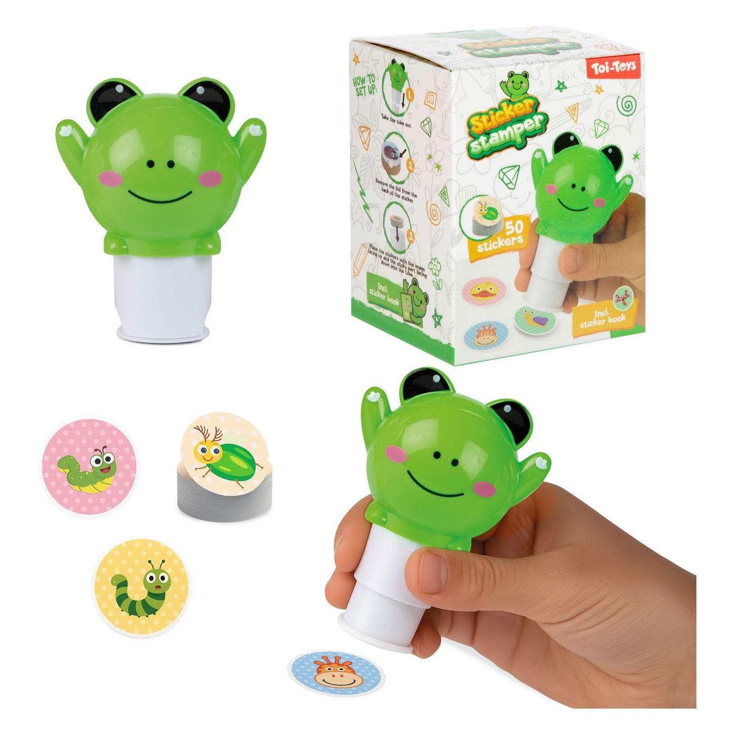 Toi-toys máquina de pegatinas de animales con folleto de pegatinas - 50 pegatinas