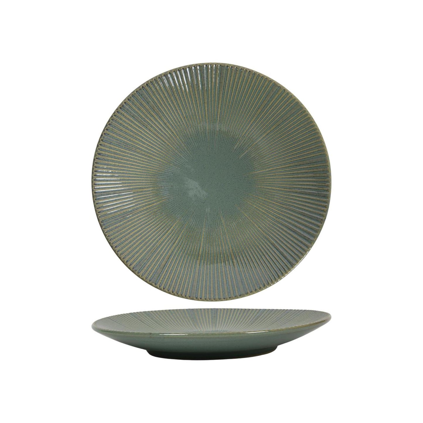 Piatto colazione righe blu-verde oceano ø21cm