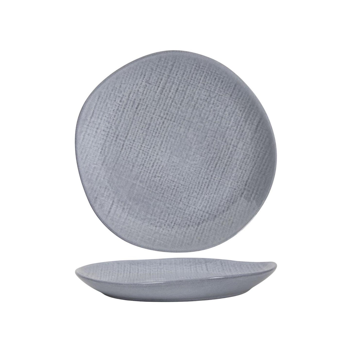 Plato llano tejido textil gris ø27cm