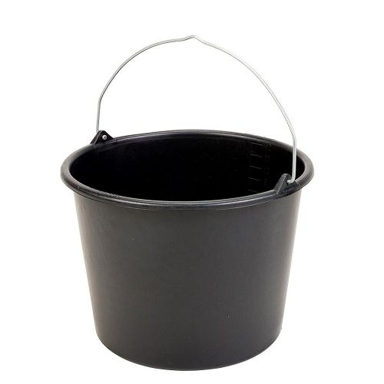 Gripline 1034739 - -d Secchio da 12 l nero con supporto a manopola e scala litri | 1 pz