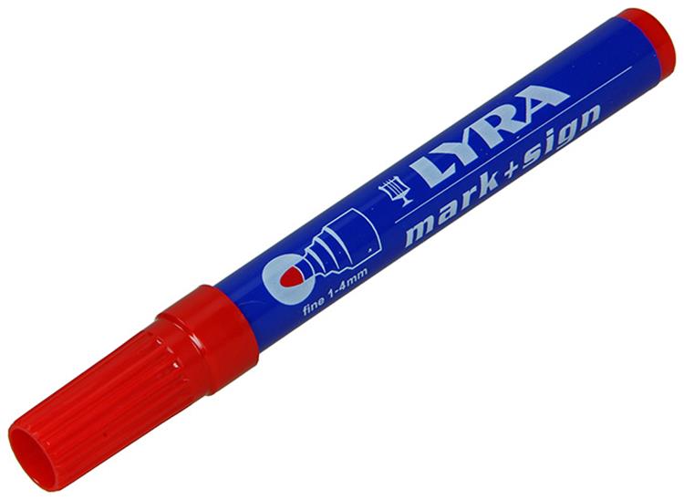 Lyra 1010974 - pennarello indelebile rosso fine 112 | 10 pezzi