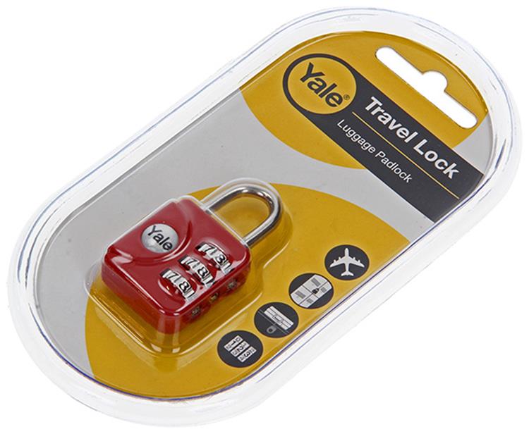 Yale 1018567 - lucchetto con combinazione per valigie rosso yp1 28 121 1r 28mm | 5 pezzi