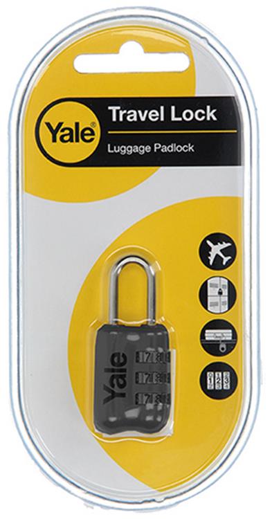 Yale 1018569 - lucchetto con combinazione per valigie grigio yp2 23 128 1g 23mm | 5 pezzi