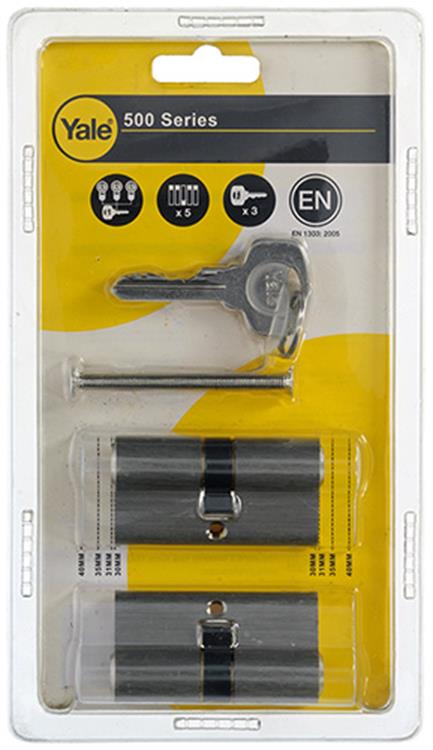 Yale 1006531 - set 2 profielcilinders 500 mv 60mm(30 30) | 5 stuks