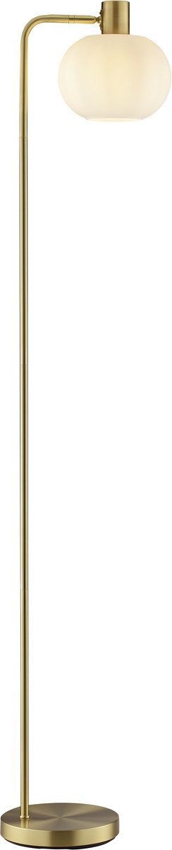 Brilliant fanny - vloerlamp - e27 max 1x20w - geborsteld messing wit