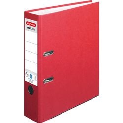 Ordner herlitz max.file nature plus a4 80 mm karton, pp rood 2-rings