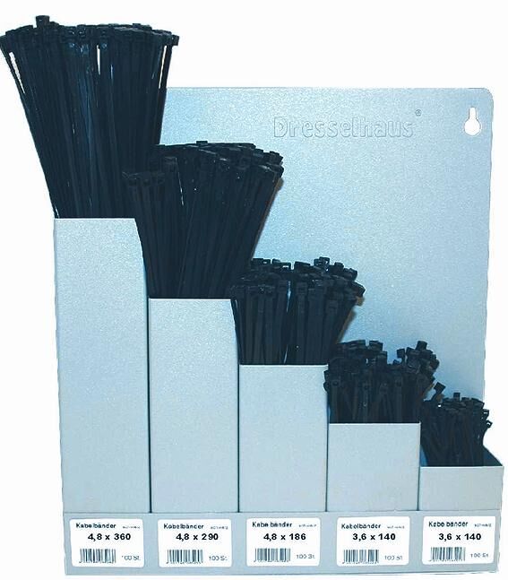 Dresselhaus Cable Arnés Estante de pared Black W. Metal Lengua