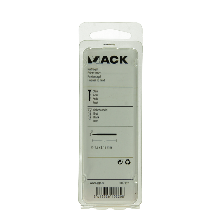Mack 1017197 - clavo diamantado acero sin tratar 50gr 1,8 x 18 mm | 10 piezas