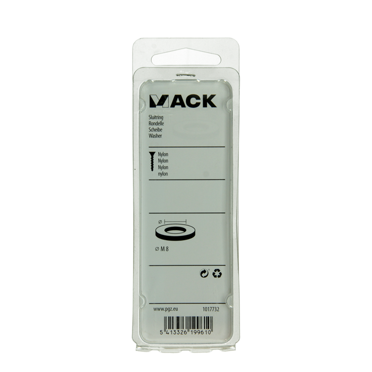 Mack 1017732 - arandela nailon 8 piezas m8 | 10 piezas