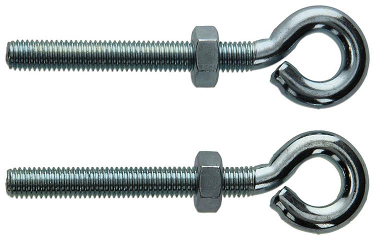 Mack 1006882 - 2 cáncamos galvanizados + tuerca m10x80 bl | 5 piezas