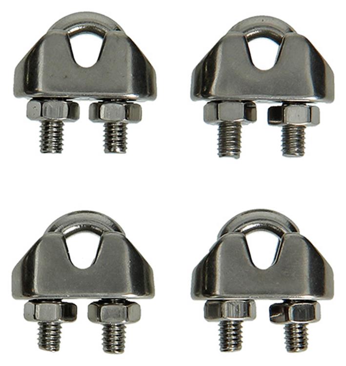 Mack 1008434 - 4 abrazaderas de alambre de acero 3mm acero inoxidable | 10 piezas