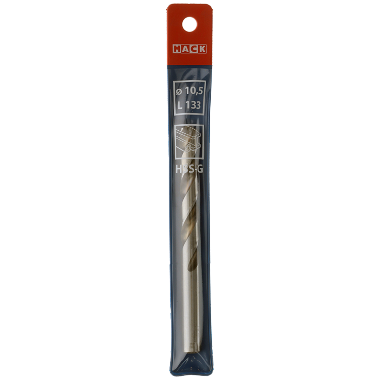Mack 1018193 - taladro para metal hss g din 338 ø 10,5 x 133 mm | 5 piezas