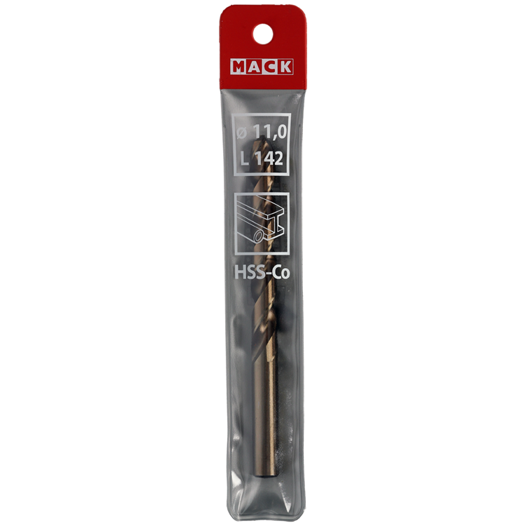 Mack 1018205 - taladro metal hss co5% din 338 ø 11,0 x 142 mm | 5 piezas