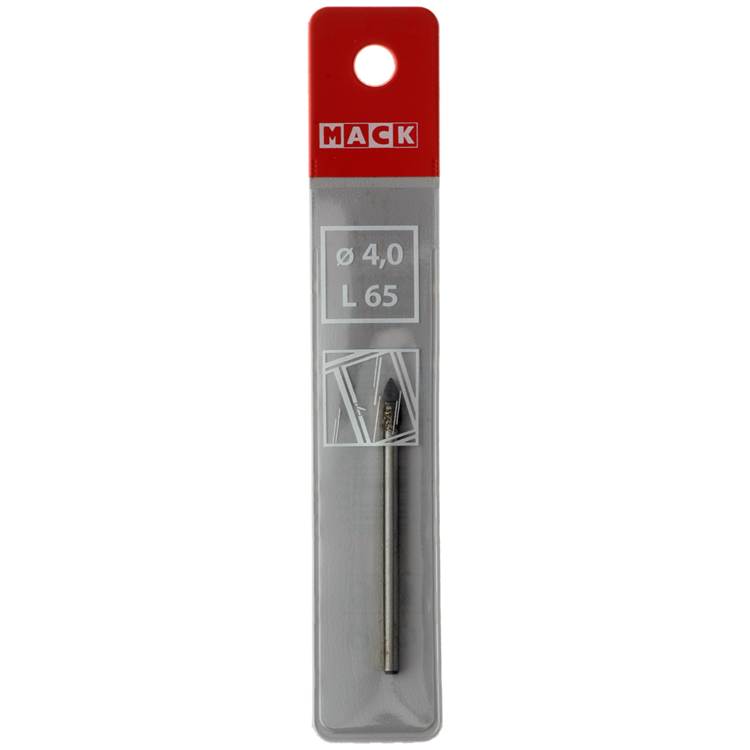 Mack 1018282 - Broca para baldosas de vidrio ø 4,0 x 65 mm | 5 piezas