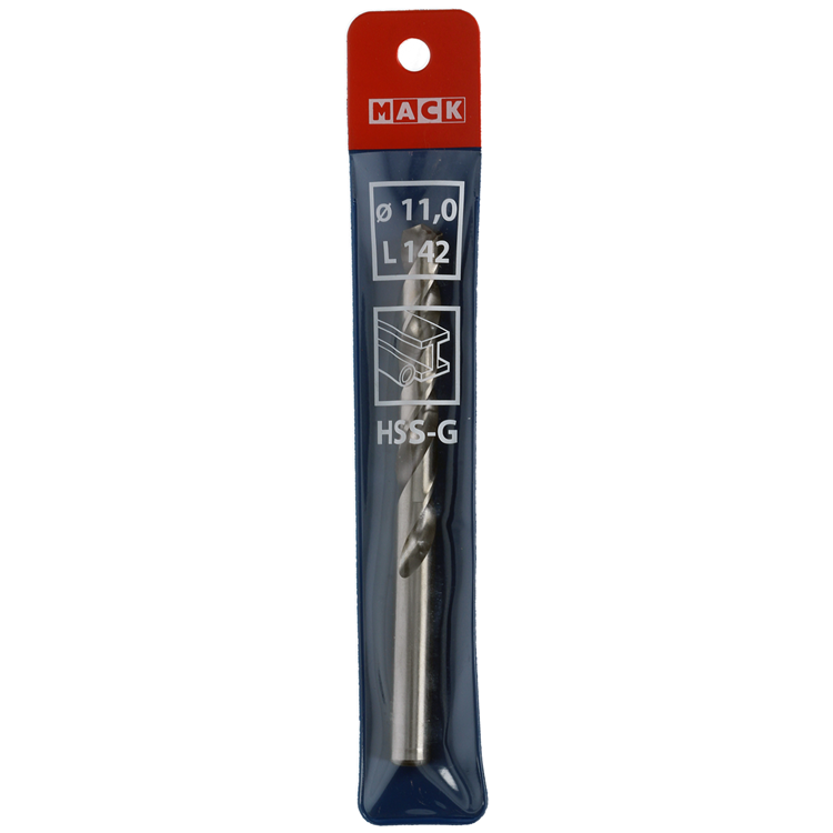 Mack 1018287 - taladro para metal hss g din 338 ø 11,0 x 142 mm | 5 piezas