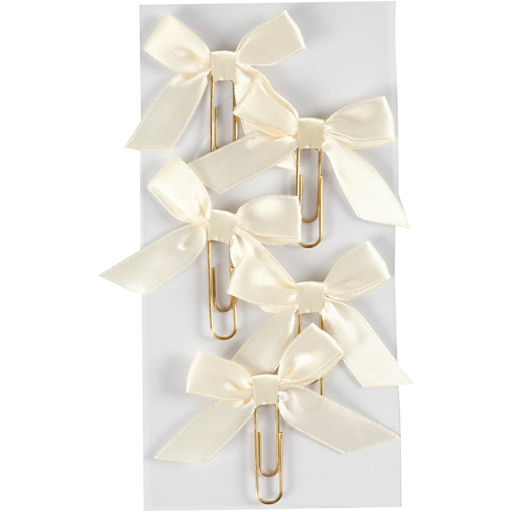 Clips para papel Creativ Company, tamaño 40x70 mm, blanquecino, 5 piezas 1 caja