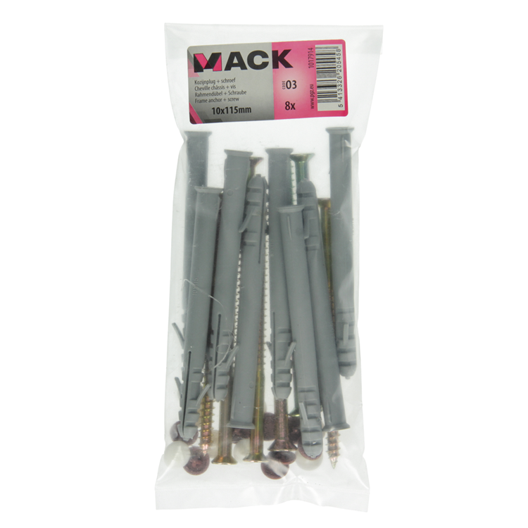 Mack 1017914 - taco marco con tornillo poliamida 8 piezas 10 x 115 mm | 5 piezas