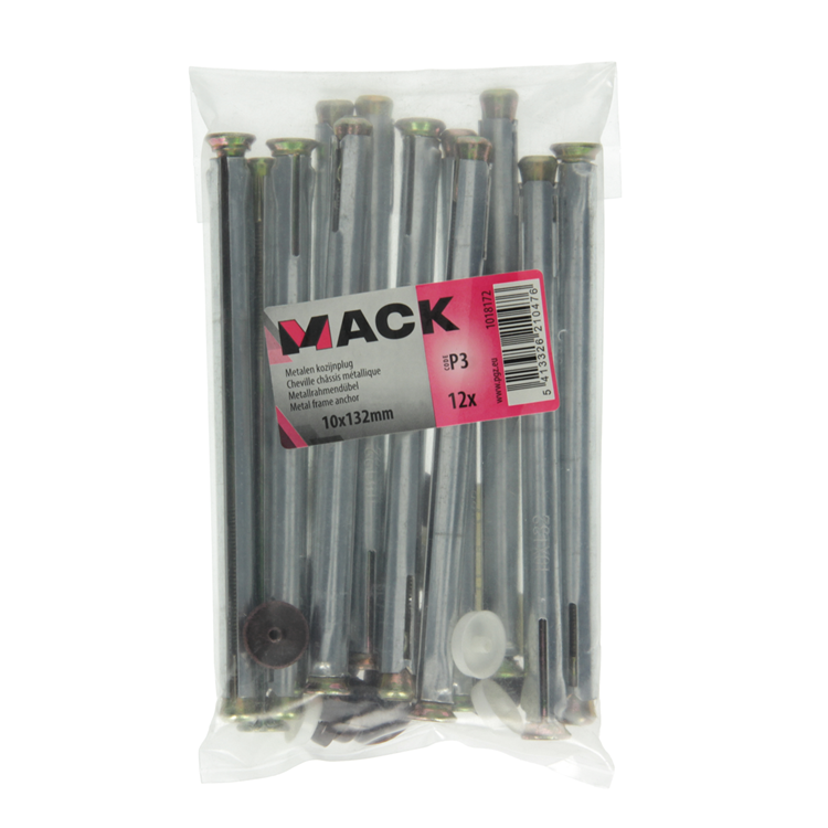 Mack 1018172 - tapón de estructura metálica de acero galvanizado 12 piezas 10 x 130 mm | 5 piezas